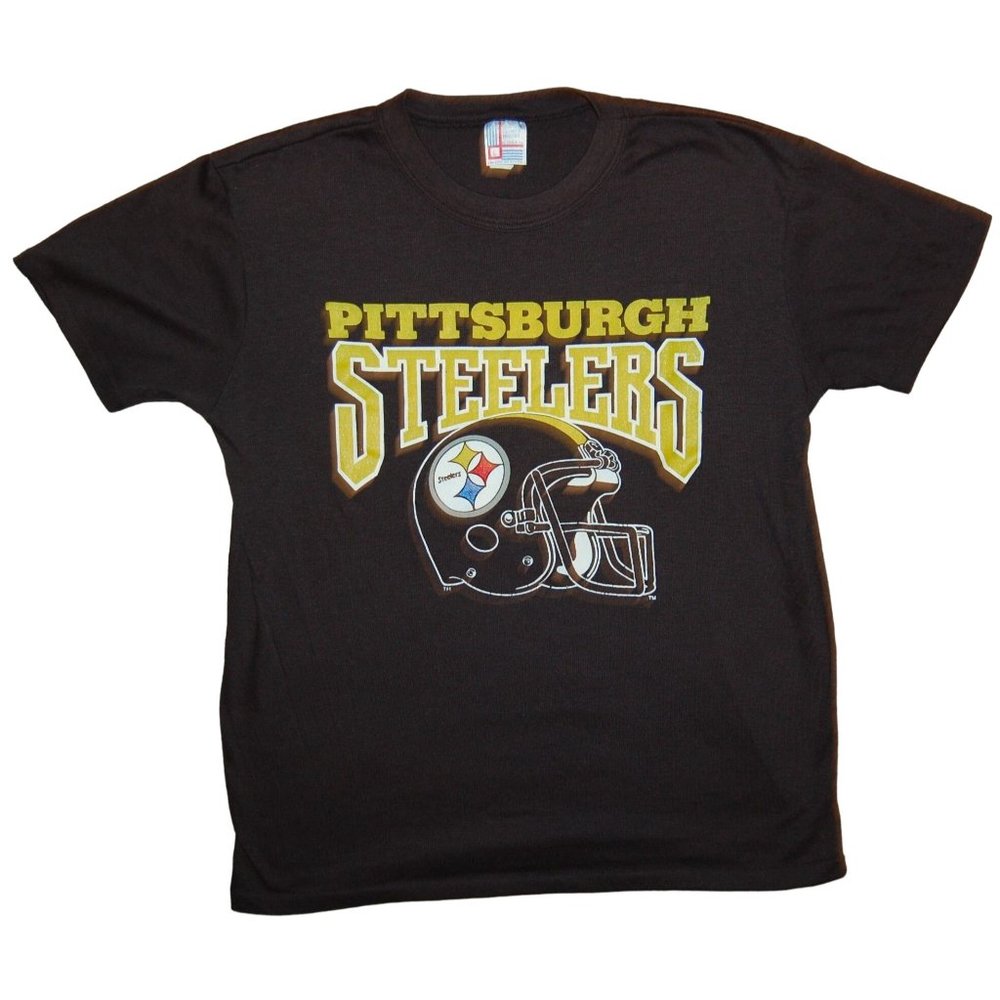 Vintage 1980s Pittsburgh Steelers Single Stitch T-Shirt Tee Adult Large Garan